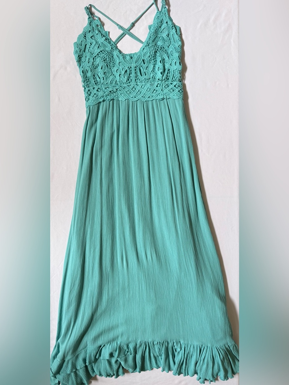 Chelsea & Violet Mint Crochet Lace Maxi Dress